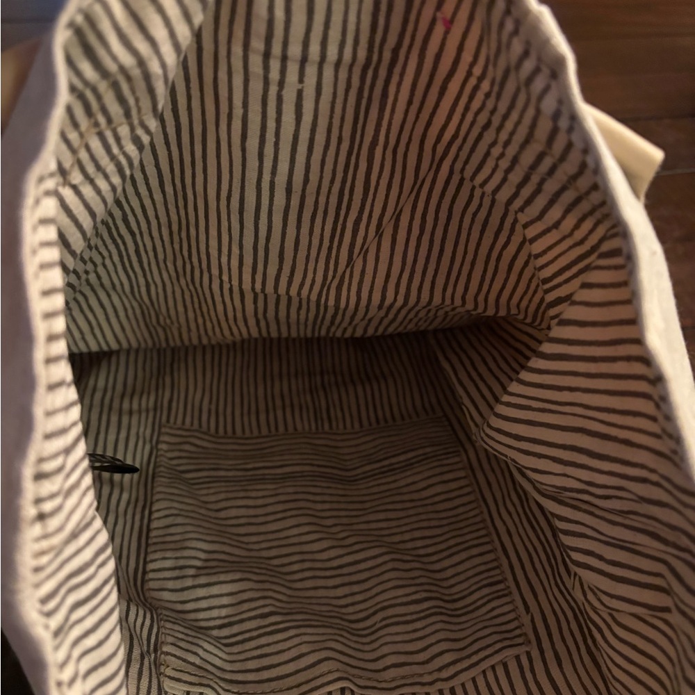 Vintage Addition Beige Tote Bag with Sea Sand Sun Design Leather accents NET - Picture 9 of 10